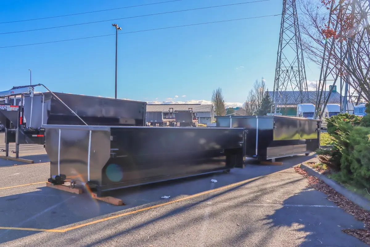 Roll-off dumpster ready for waste disposal at job site for 30 Yard Dumpster Rental in Jennings Lodge